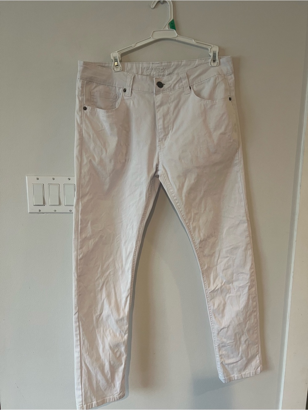 Carbon Men's Skinny Flex White Jeans 32 x 30 Pants Summer Resort Wear